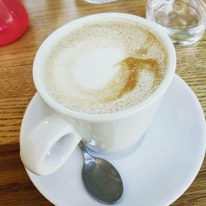 Coffee made with fresh Tarragona almond milk at CReeA in Tarragona