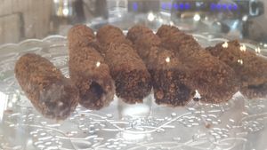 Chocolate vegan wafer rolls at Sotiris Bakery in Bristol