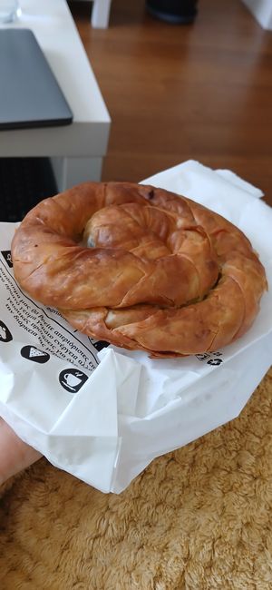 Vegan spinach swirl at Sotiris Bakery in Bristol