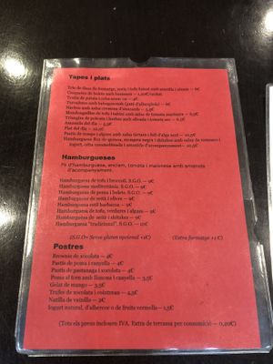Tapas menu  at B12 in Girona