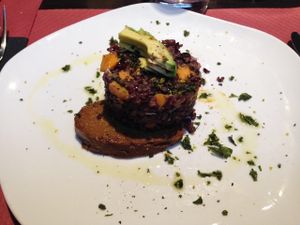 Sietan with spiced black rice if I remember correctly.. Mmm! at B12 in Girona