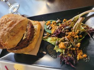 Seitan burger at B12 in Girona
