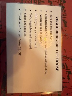 Menu  at B12 in Girona