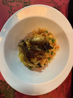 Eggplant on risotto  at B12 in Girona