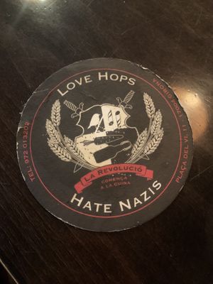 Coaster - good message!  at B12 in Girona