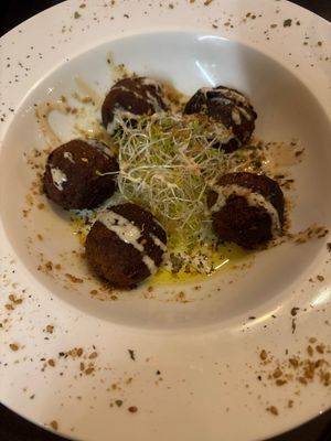 Tempeh balls  at B12 in Girona