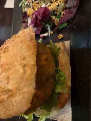 Aubergine burger  at B12 in Girona