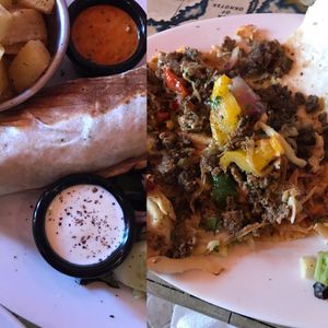 Turkish style no meat doner kebab-second side is the kebab opened up at The Olive Tree in Castlebar