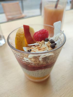 1st sweet option - Chia pudding at Contrast in Bordeaux
