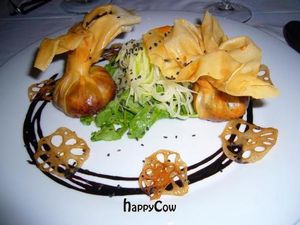 Philo purses and lotus root chips at La Mano Verde in Berlin