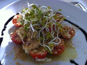 caprese salad with sprouts at La Mano Verde in Berlin