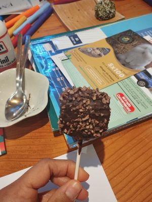 Mochi pop. This one is peanut butter filled. at Kintsugi in Turin