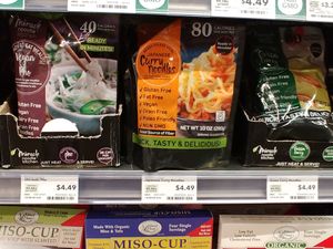 Vegan packaged meals (Near Asian noodles and spices)  at Whole Foods Market in El Paso