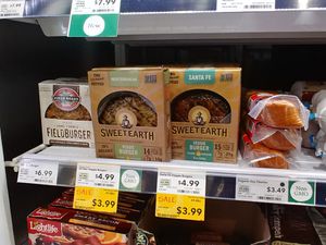 Vegan products in the refrigerator section at the back of the store  at Whole Foods Market in El Paso