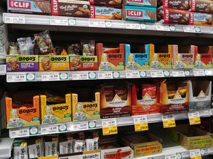 Vegan protein bars items next to supplements at Whole Foods Market in El Paso