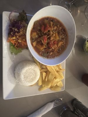 Vegan chilli  at Fat Cats in Albufeira