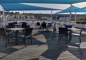 Outdoor seating area at Fat Cats in Albufeira