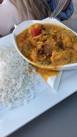 Curry with oil at Fat Cats in Albufeira