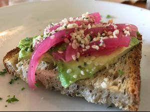 avacado toast  at Slice of Life in Sebastopol
