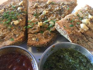 Garlic bread at Slice of Life in Sebastopol