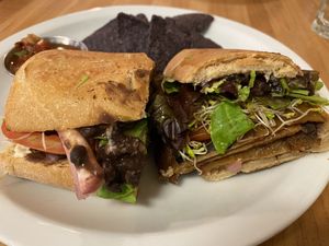Torta with seitan  at Slice of Life in Sebastopol
