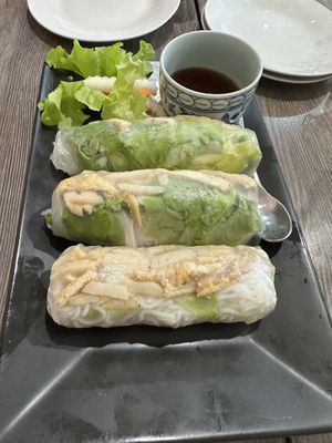 Tofu rice paper rolls   at Khoi in Marrickville