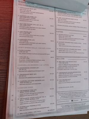 Meny paige 1 at Khoi in Marrickville