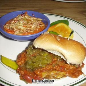 Chili Cheeseburger and Coleslaw at Eden Vegan Cafe in Scranton