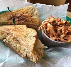 Reuben with coleslaw at Eden Vegan Cafe in Scranton