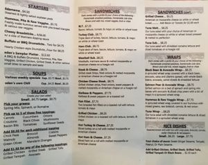the menu  at Eden Vegan Cafe in Scranton