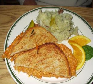 Tuna Melt and Smashed Potatoes at Eden Vegan Cafe in Scranton