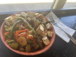 Veggie & rice plate with tofu  at Eden Vegan Cafe in Scranton