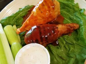 buffalo and bbq chicken at Eden Vegan Cafe in Scranton
