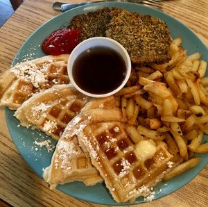 Chicken and Waffles at Eden Vegan Cafe in Scranton