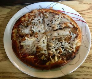 BBQ ‘Chicken’ pizza at Eden Vegan Cafe in Scranton