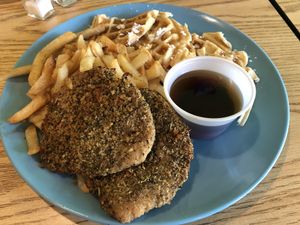 Chickn and Waffles at Eden Vegan Cafe in Scranton