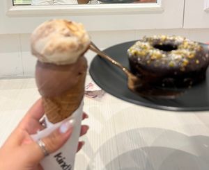 Ice cream and donut  at Kind Kones - Forum in Central Singapore
