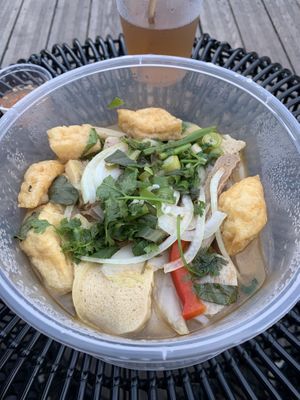 Pho Vegie and Iced Tea  at Chez Yu in Paris