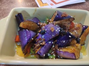 Fried eggplant at Vegan Seven Days  in Kowloon