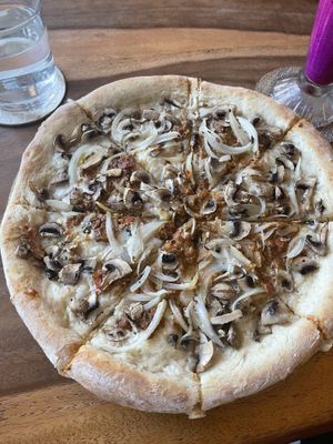 Mushroom pizza  at Amami Garden in Ungasan