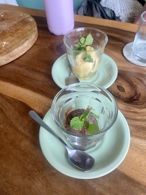 Passion fruit and forrero gelatos - absolutely delicious!  at Amami Garden in Ungasan