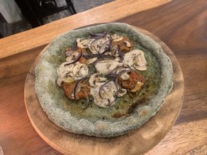 funghi, red onion pizza  at Amami Garden in Ungasan