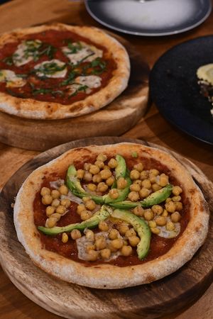 Chickpea & avocado pizza at Amami Garden in Ungasan