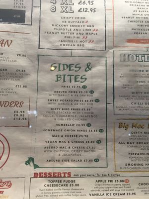 sides at Absurd Bird in East London