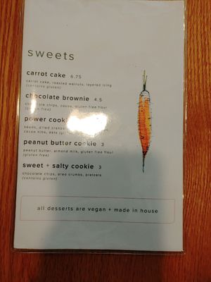 Dessert menu at Pure Kitchen - Kanata in Ottawa