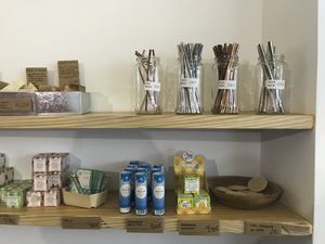 Steel straws, deodorants, bar soap, etc. at Unpacked Shop in Madrid
