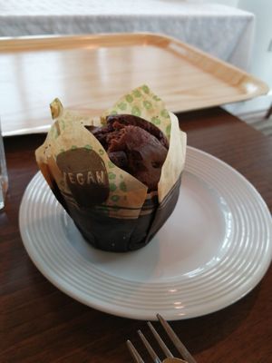 Chocolate chip muffin at Zeph's Cafe in Oadby