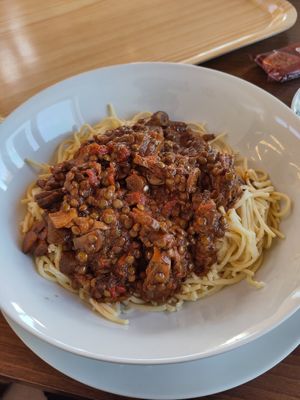 Spaghetti Bolognese at Zeph's Cafe in Oadby