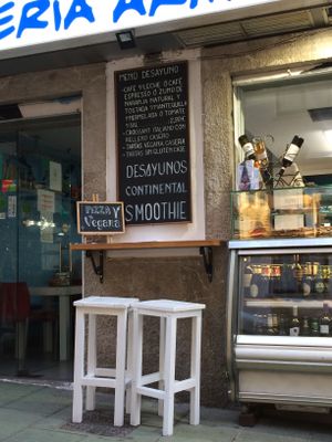 MOre vegan signage at Armonia in Mallorca