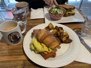 Great place for brunch! Croissant was amazing!!   at Animal Liberation Kitchen in Toronto